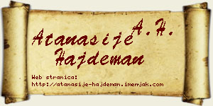 Atanasije Hajdeman vizit kartica